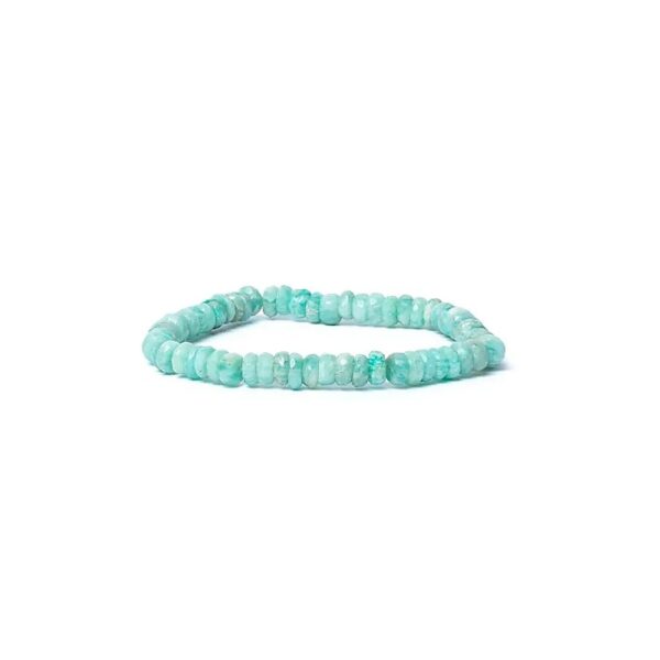 Armband amazonit fasett AA-kvalitet, elastiskt, 6 mm