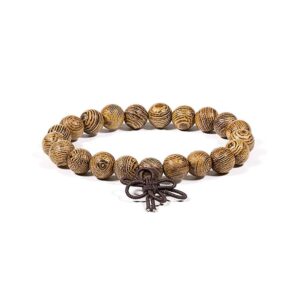 Mala/armband wengeträ elastiskt, 0,8 cm