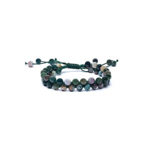 Armband agat dubbelradigt justerbar, 6 mm