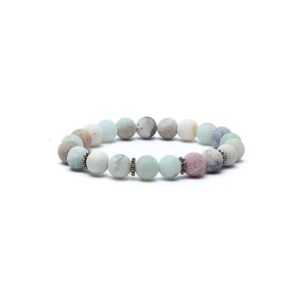 Armband amazonit, elastiskt, 8 mm