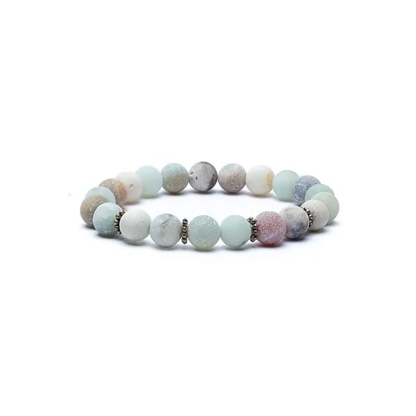 Armband amazonit, elastiskt, 8 mm