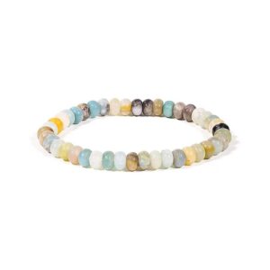 Armband amazonit ovala pärlor, elastiskt, 6 mm