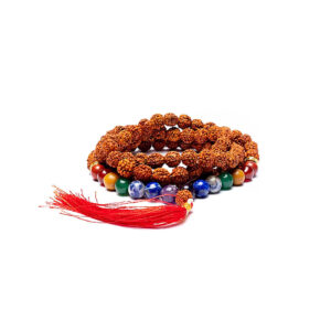 Mala chakra rudraksha 108 pärlor, ±44 cm