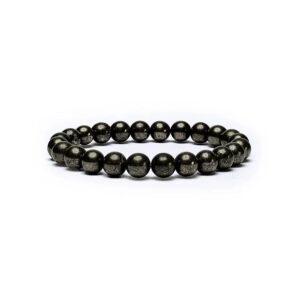 Pyrit armband, elastiskt, 8 mm