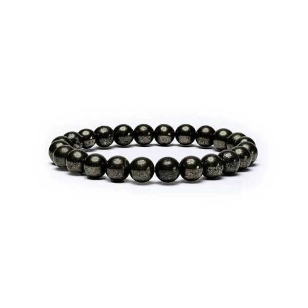 Pyrit armband, elastiskt, 8 mm