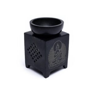 Aromalampa täljsten Buddha, 11 cm