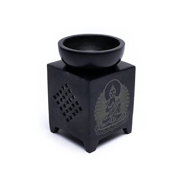 Aromalampa täljsten Buddha, 11 cm