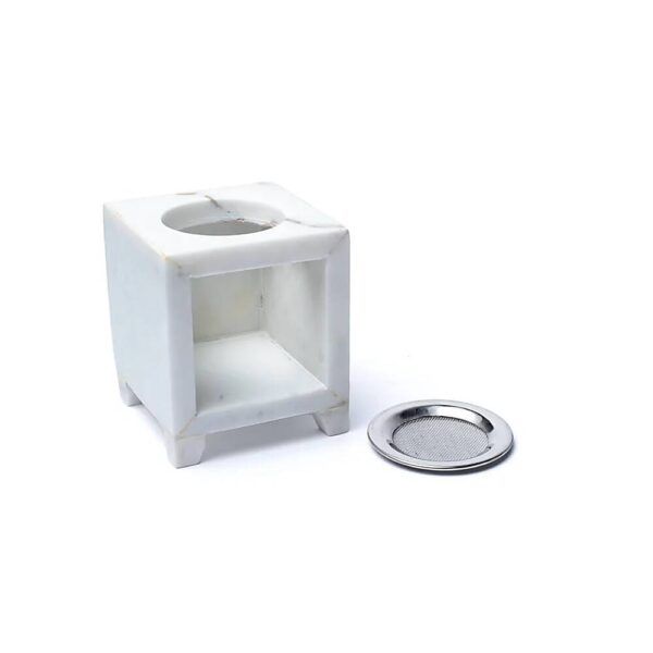 Rökelsebrännare livets träd vit marmor, 7,6x7,6x8,8 cm - Bild 2