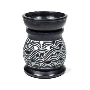 Aromalampa keltisk knut svart täljsten, 12 cm