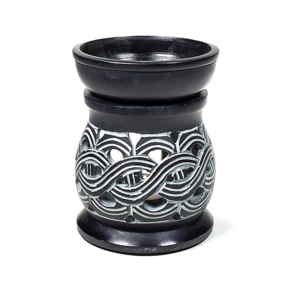 Aromalampa keltisk knut svart täljsten, 12 cm