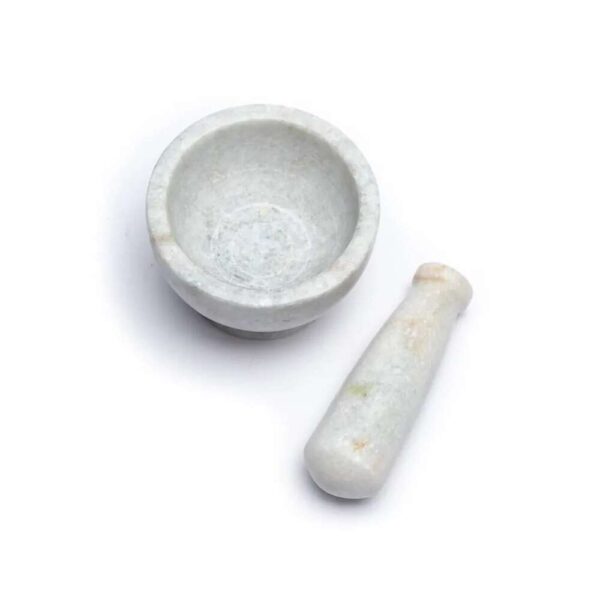 Wellness Mortel och stöt i vit marmor, 9x6,5 cm - Bild 3