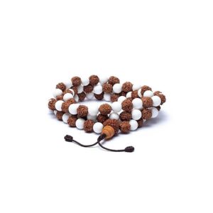 Mala rudraksha/snäckskal 108 pärlor, 0,8 cm