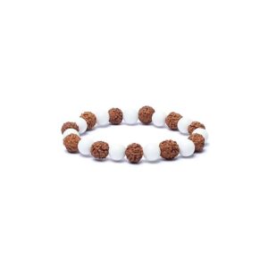 Armband rudraksha/snäckskal, 8 mm
