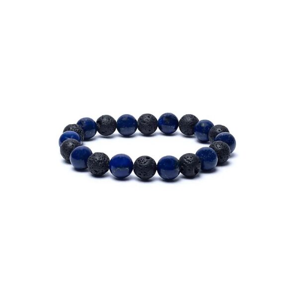 Armband lavasten / sodalit, 10mm