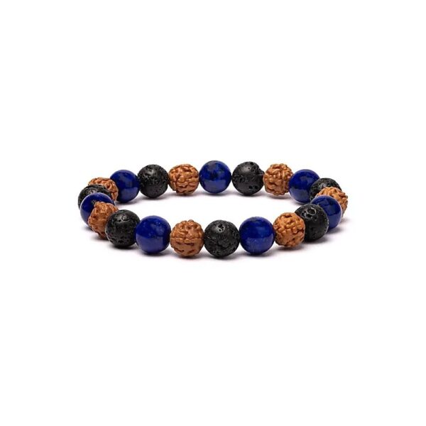 Armband lavasten/rudraksha/sodalit, 10 mm