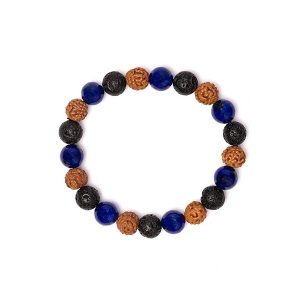 Armband lavasten/rudraksha/sodalit, 10 mm - Bild 2
