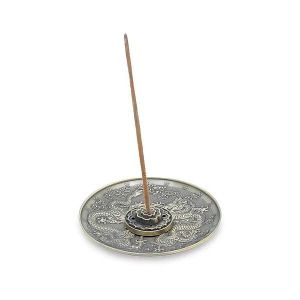 Rökelsehållare Drakar bronsfärgad, 10 cm