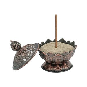 Rökelsekärl Lotus kopparfärgad, 7,8x6,9x6,9 cm