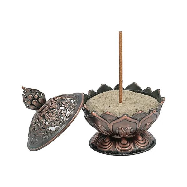 Rökelsekärl Lotus kopparfärgad, 7,8x6,9x6,9 cm