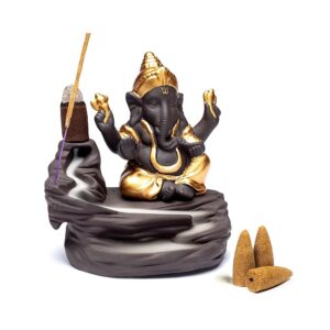 Backflow rökelsehållare Ganesh, 9x6x10 cm