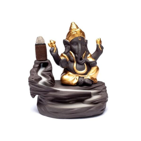 Backflow rökelsehållare Ganesh, 9x6x10 cm - Bild 3