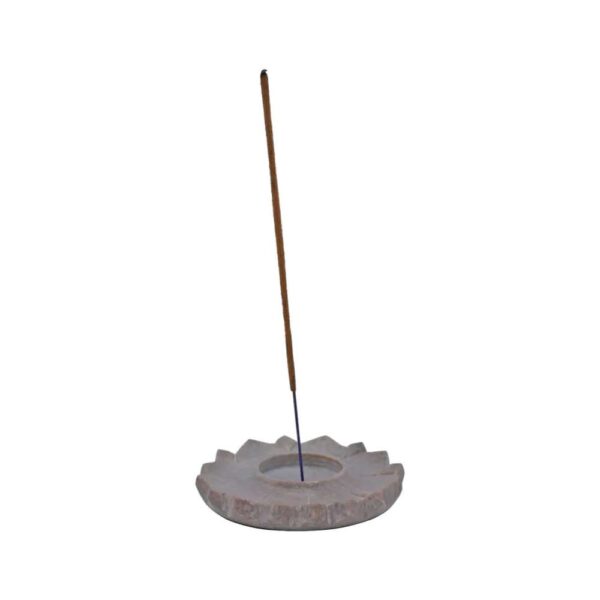 Lotusblomma ljus & rökelsehållare täljsten, 10 cm - Bild 3