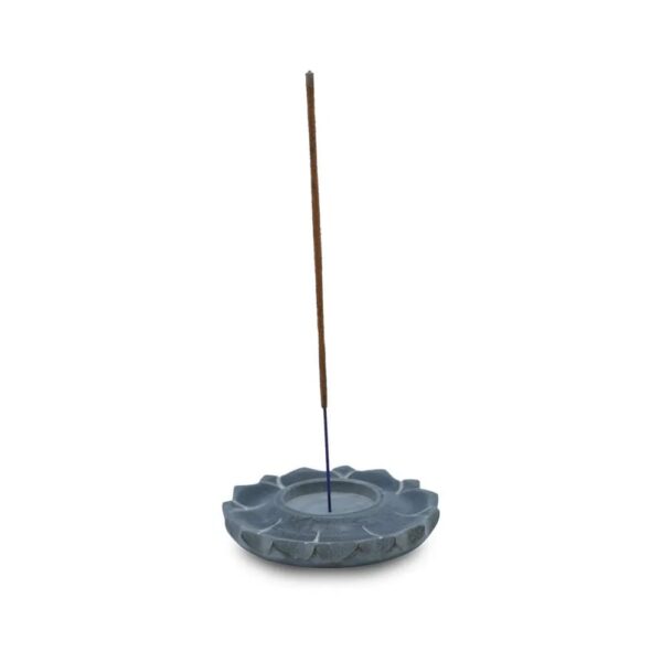 Lotus ljus & rökelsehållare täljsten grå, 10 cm - Bild 3