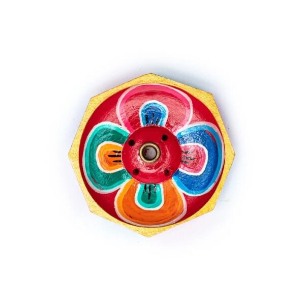 Rökelsehållare Lotus lackerat trä liten, 6 cm - Bild 2