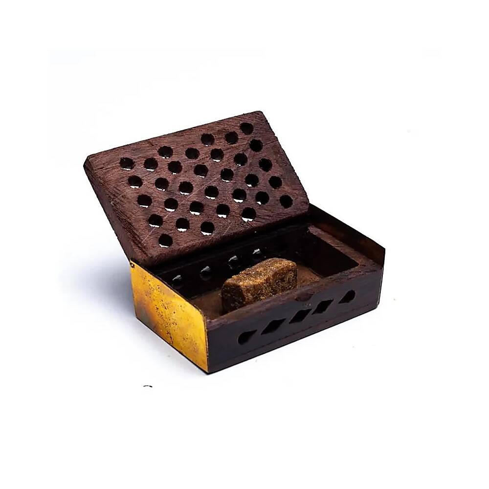 Rökelseharts Vanilj/Bärnsten i trälåda, 6x4 cm