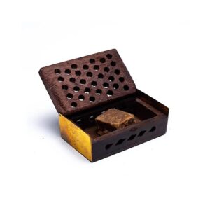 Rökelseharts Nag Champa/Bärnsten i trälåda, 6x4 cm