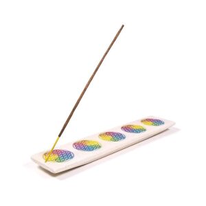 Rökelsehållare sandsten livets blomma lång, 25,5x5 cm