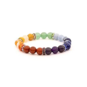 Armband 7 Chakra, elastiskt, 9 mm