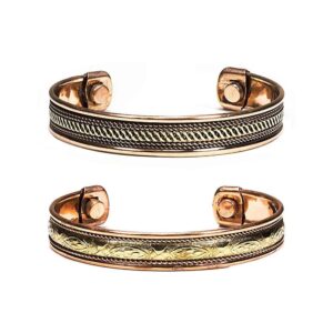 Armband i koppar, magnetiskt, set om 2