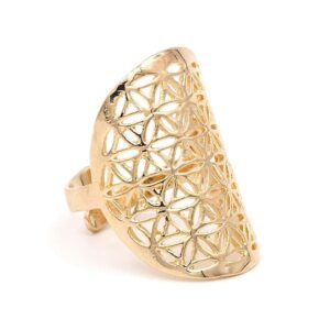 Ring livets blomma mässing, 3x2 cm