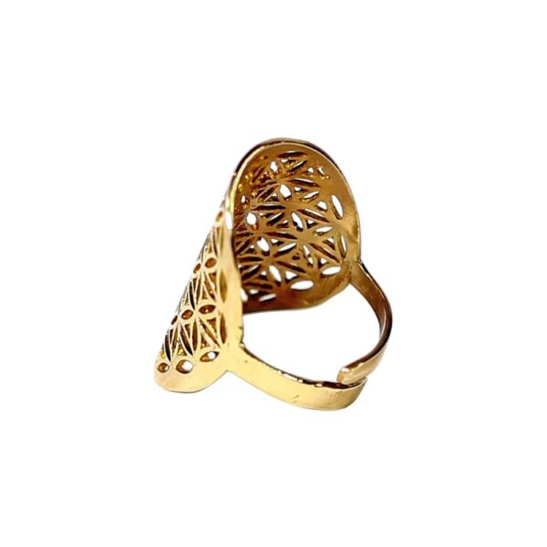Ring livets blomma mässing, 3x2 cm - Bild 2