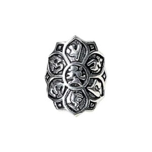 Ring lotus mässing silverfärgad, 2,5cm