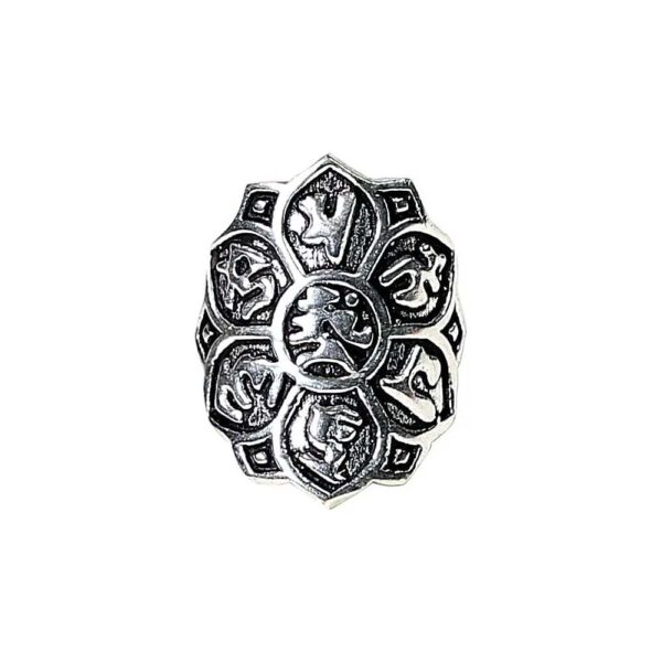 Ring lotus mässing silverfärgad, 2,5cm
