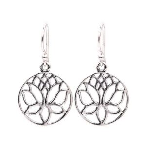 Örhängen lotus mässing silverfärg, 1,8 cm