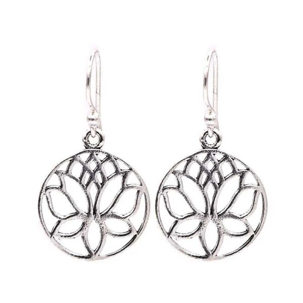 Örhängen lotus mässing silverfärg, 1,8 cm