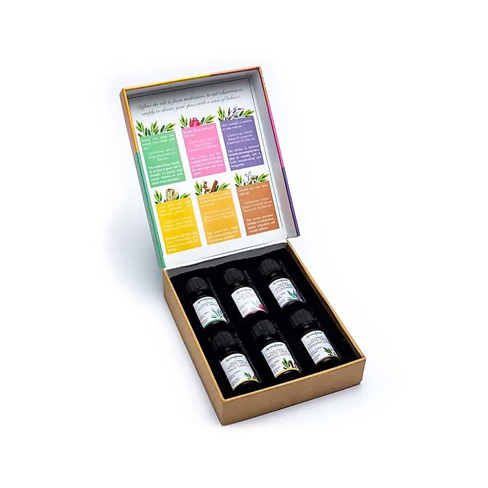 Eterisk oljeblandning av vit salvia, set med 6 Aromafume, 6x10 ml
