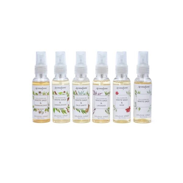 Vit salvia smudge spray, set om 6 Aromafume, 6x50 ml
