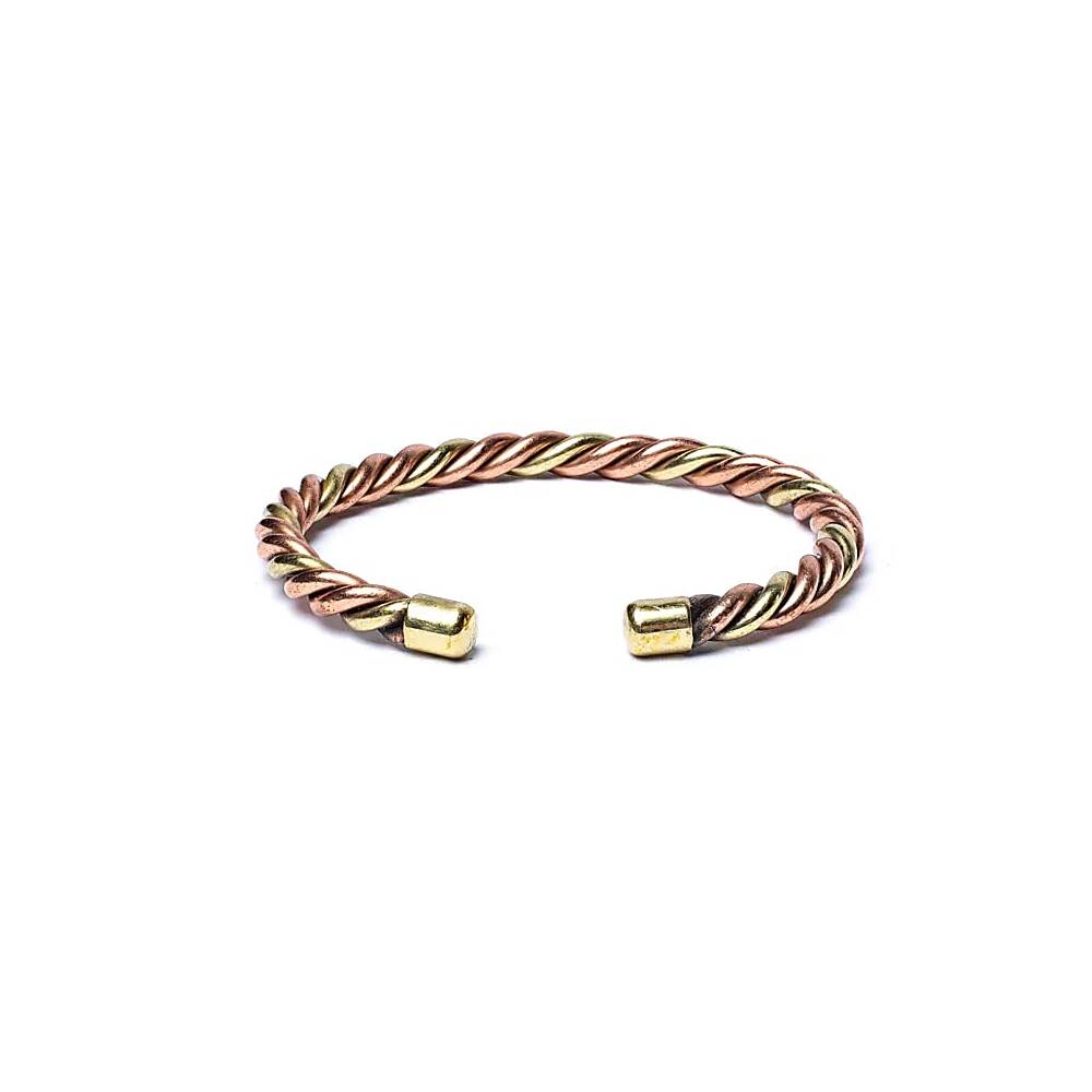 Tvinnat armband brons/guldfärgat, 6,8 cm