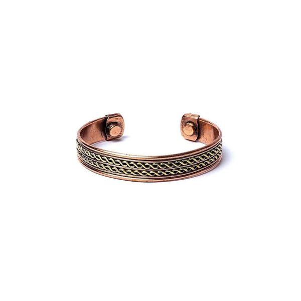 Armband koppar dubbelspiral magnetiskt, ±6,5 cm