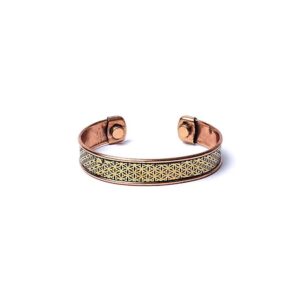Armband koppar Livets Blomma magnetiskt, ±6,5 cm