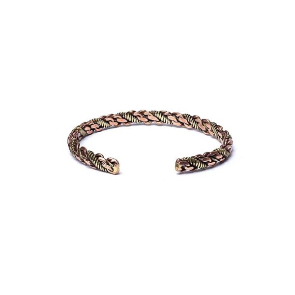 Tvinnat armband brons/guldfärgad mässing trippel twist, 6,5 cm - Bild 2