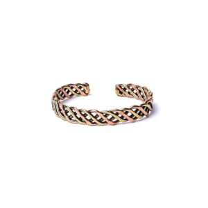 Flätat armband Brons/guldfärgad mässing, ±6,5 cm