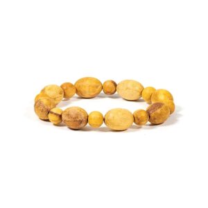 Palo Santo armband runt och ovalt elastiskt, 0,8 cm