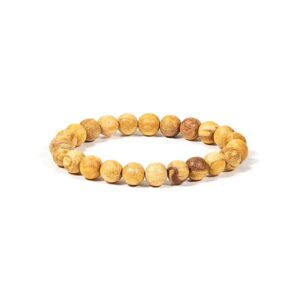 Palo Santo armband runda pärlor elastiskt, 0,8 cm