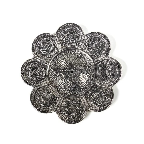 Rökelsehållare 8 lyckobringande symboler silverfärgad, 12 cm - Bild 2