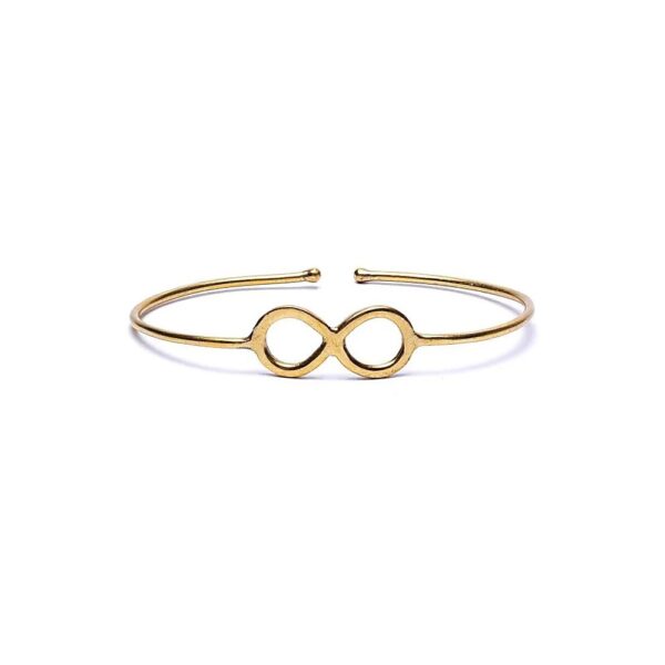 Armband Infinity mässing guldfärgad justerbar, ±7 cm